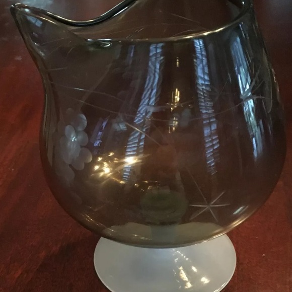 National Potteries Grey Brandy Glass w/White Stem - Picture 2 of 7